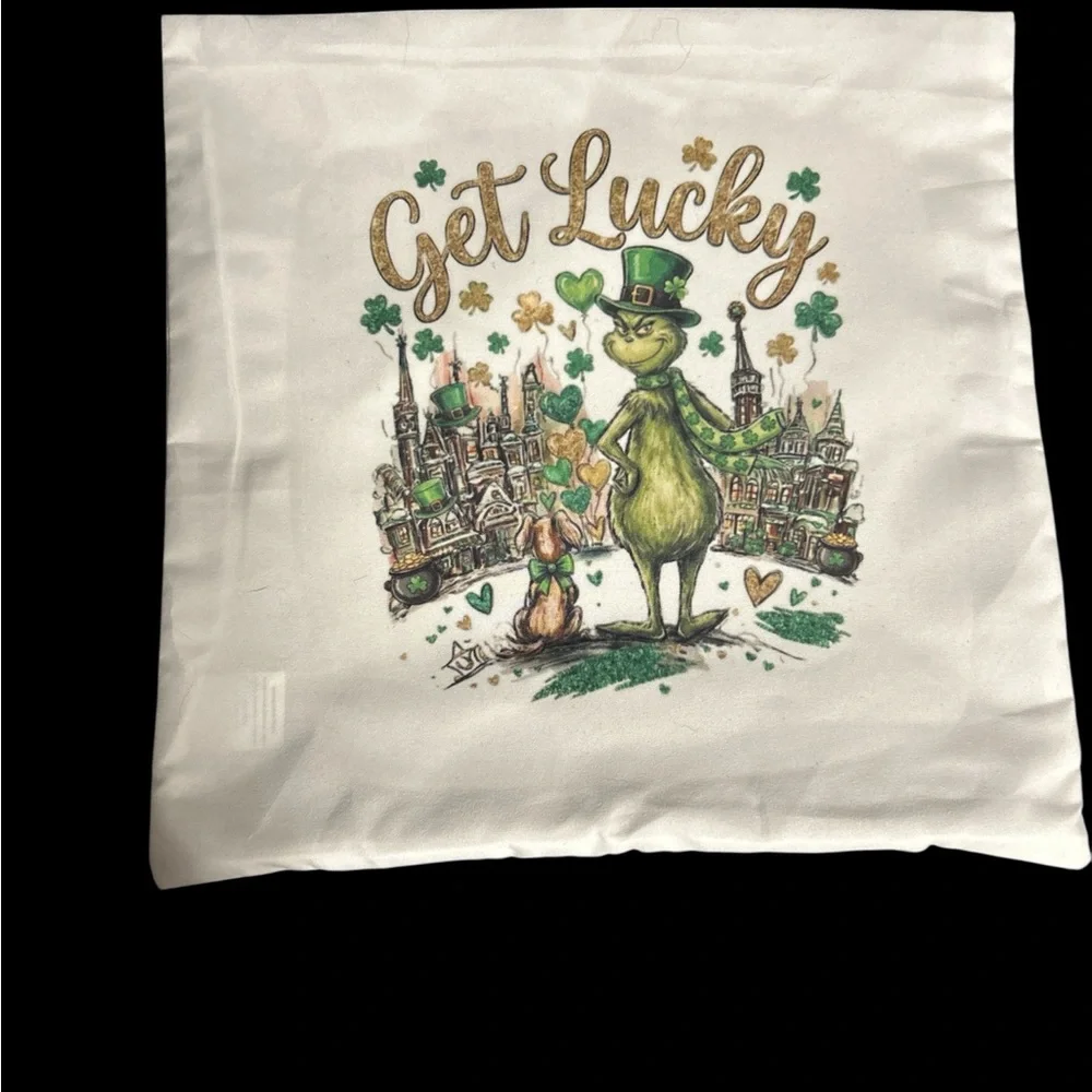 12x12 Pillow Covers Grinch At. Paddy’s Day